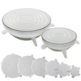 Kit 6 Tampas Silicone Pote Forma Universal Elásticas - Wp connect