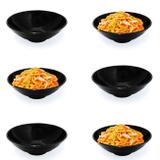 Kit 6 Tigelas Vasilha 19,5 Cm 1 Lt em Melamina Preta Fuxing
