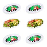 Kit 6 Travessas Oval em Plastico/Melamina Xadrez Fuxing