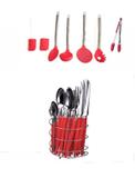 Kit 7 Colheres De Silicone Vermelho + Talheres 20 Pçs Brinox - Clink
