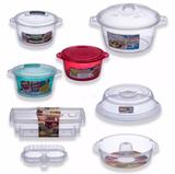 Kit 7 Panelas Cozinhar Sem Óleo + Tampa Para Microondas - Nitron