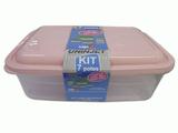 Kit 7 Potes Retangulares P/ Microondas PP Rosa Uninjet