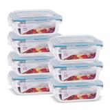 Kit 7 Potes Vidro Hermético Retangular 370ml Papinha Pequeno - Casa linda