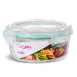 Kit 7 Potes Vidro Hermético Trava Redondo 950ml Marmita - Casa linda