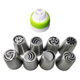 Kit 8 Bicos Russo Confeiteiro Adaptador 3 Cores - Thata esportes