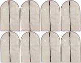 Kit 8 Capa Protetora Tnt Roupa Terno Vestido Zíper Closet 60cm x 100cm Cor: Creme - Unica