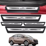 Kit 8 Peças Adesivo Soleira De Porta Hb20s Sedan - Prata - Emblematech