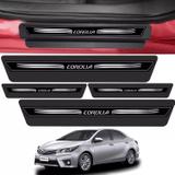 Kit 8 Peças Adesivo Soleira Porta Corolla 2010 Á 2018- Preto - Emblematech