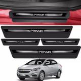 Kit 8 Peças Adesivo Soleira Porta Prisma 2013 Á 2018 - Preto - Emblematech