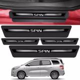 Kit 8 Peças Adesivo Soleira Porta Spin 2013 Á 2018 - Preto - Emblematech