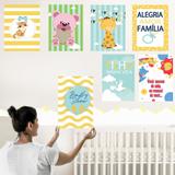 Kit 8 Plaquinhas Tema Infantil Recém Nascido e Zoo” Tamanho: 20x30 CMS - Rei das plaquinhas