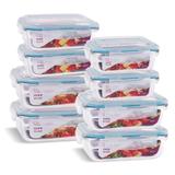 Kit 8 Potes Herméticos Retangulares Tamanhos Variados - Casa linda