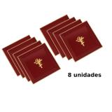 Kit 8 Pratos Ukesara Pires 11x11cm para Massu Ou Sushi Vermelho Nihon Shikko