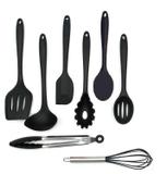 Kit 8 Utensílios De Silicone Cabo Maciço De Silicone - Clink