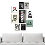 Kit 9 quadros Decorativas Barbearia barba - Rcs decorações