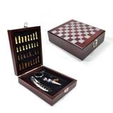 Kit Abridor de Vinho 4 peças com Jogo de Xadrez Hypem