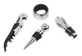 Kit Abridor De Vinho / Saca Rolha Com 4 Pecas No Estojo - Coisaria