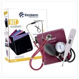 Kit Acadêmico Estetoscópio E Esfigmomanômetro Incoterm Bordô