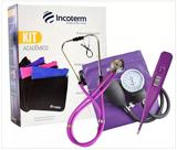 Kit Acadêmico Estetoscópio E Esfigmomanômetro Incoterm Cores