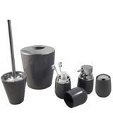 Kit Acessório Banheiro Escova Sanitária Lixeira Saboneteira Chumbo - Ou