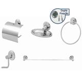 Kit Acessórios 5 Peças Inox Para Banheiro Modelo Junior - Kit bras