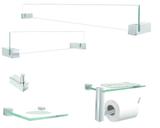 Kit acessórios em vidro com suporte para acessórios Grego Metal 401VT