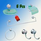 Kit Acessórios p/ Banheiro 6 Peças Linha Magnus Cromado Expambox