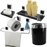 Kit Acessórios Para Banheiro 6 Peças Kit de Banheiro - Preto - Wp connect