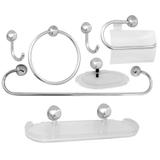Kit Acessórios para Banheiro 7 Peças Samba Japi Cromado