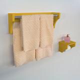 Kit Acessórios para Banheiro Conjunto 2 peças Porta Toalhas Papel Higiênico Amarelo Laca - Formalivre