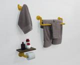 Kit Acessórios para Banheiro Conjunto 3 peças Porta Toalhas Papel Cabideiro - Amarelo Laca - Formalivre