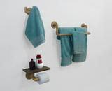 Kit Acessórios para Banheiro Conjunto 3 peças Porta Toalhas Papel Cabideiro - Dourado Laca - Formalivre