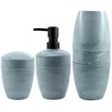 Kit Acessórios Para Banheiro De Plástico Design Marmorizado Concreto Fechado - Ou