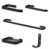 Kit Acessórios Para Banheiro Preto Fosco 5 Peças - Metalcromo