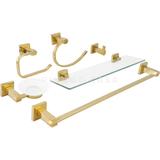 Kit Acessórios Para Banheiro São Francisco Dourado - 6 Peças - Pingoo.casa