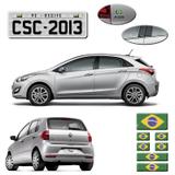 Kit Adesivos Emblema Bandeira Brasil Placa Coluna Traseira - Sportinox