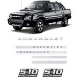 Kit Adesivos Faixas S10 Executive Preta Flex Power Vermelho - Sportinox