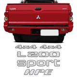 Kit Adesivos L200 Sport Hpe 4x4 Mitsubishi Resinado Escovado - Sportinox