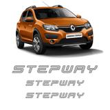 Kit Adesivos Sandero Stepway 2015 Lateral e Traseiro Prata - Sportinox