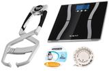 Kit Adipômetro clínico Prime Med + Balança digital 9 funções com trena e software avaliação física