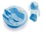 Kit Alimentação Baby Azul Prato Colheres e Porta Suco - 108719 - Cajovil