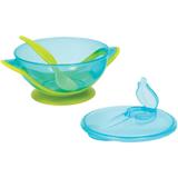 Kit Alimentação Bebê 450ml Com Tampa E Colher Azul 5804 - Buba