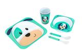Kit Alimentação Infantil 5 Peças Cãozinho Liro Unik Toys Livre de BPA Ideal Para Escola Viagens
