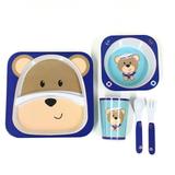Kit Alimentação Infantil 5 Peças Urso Sibério Unik Toys