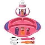 Kit Alimentação Infantil Tramontina 23799498 Monsterkids 4 Pçs Rosa