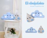 Kit Almofada Decorativa Infantil Nuvem e Gota Menino - Bruna baby