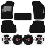 Kit Alto Falantes Palio 1996 a 2014 Foxer 5,5 e 6 Pol 200W RMS Original + Jogo Tapete Carpete Preto - Prime