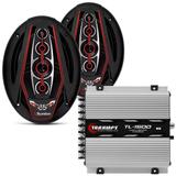 Kit Amplificador TL 1500 + Par Alto Falantes Bicho Papão 6x9 350W RMS - Taramps e bomber