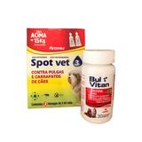 Kit Antipulgas E Carrapatos Coveli Spot Vet 3 Para Cães Acima De 15kg 3ml 2 Bisnagas + Suplemento Coveli Bulvitan Derme