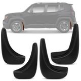 Kit Apara Barro Lameira Protetor Jeep Renegade 2015 2016 2017 2018 Preto 4 Peças - Metalplast